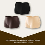 3PCS/SET Women Panties Cotton Seamless Sports Boxers Underwear Female Solid Color Briefs Cozy Lingerie Intimate Underpants XS-XL