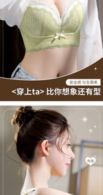 Thin WireFree Underwear Women Thin Style Large Chest Show Small Bra Gathered Adjusted Breast Closure No Steel Ring Bra 80-120CDE