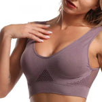 S-6XL Hollow Out Women Sport Bra Fitness Yoga Running Vest Underwear Padded Crop Tops Underwear wireless gym top bras Breathable
