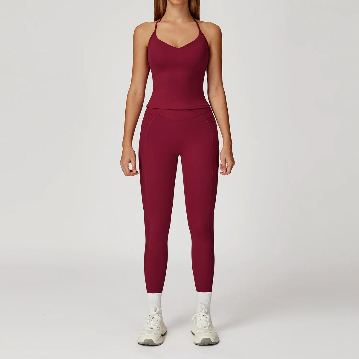 2-Piece Women's Fashion Yoga Set Beautiful Back Slimming Naked Comfort Set Outdoor Sports Running Fitness Leisure Set