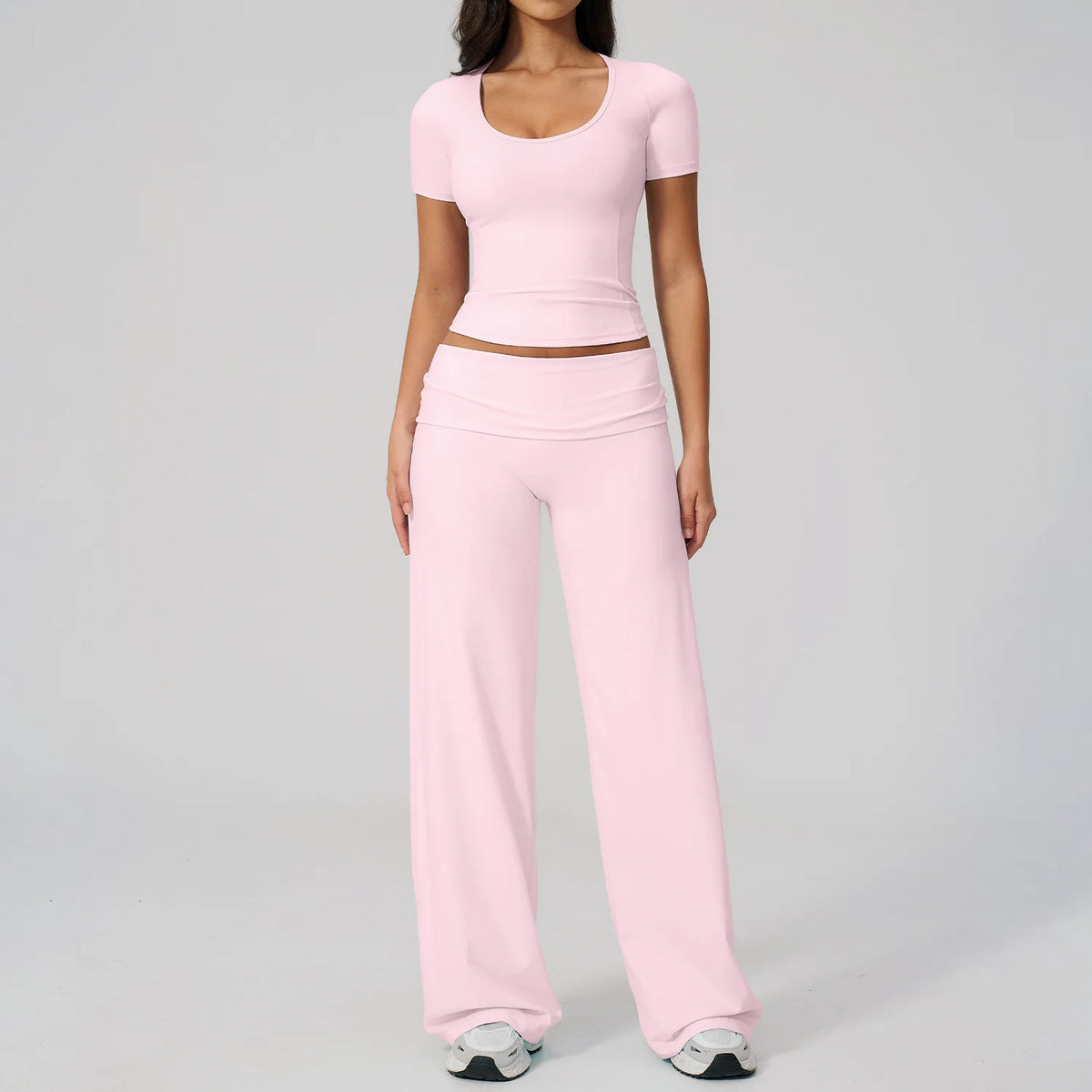 2PCS Yoga Suit Women Tracksuit Sports Set Gym Set Running Workout Clothes Short Sleeves Sports Bra Athletic Wear Yoga Clothing