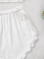 Women's Pajama Set Solid Color Camisole Crop Top and Ruffle Shorts, Sleeveless Soft Sleepwear, Summer Loungewear Outfit