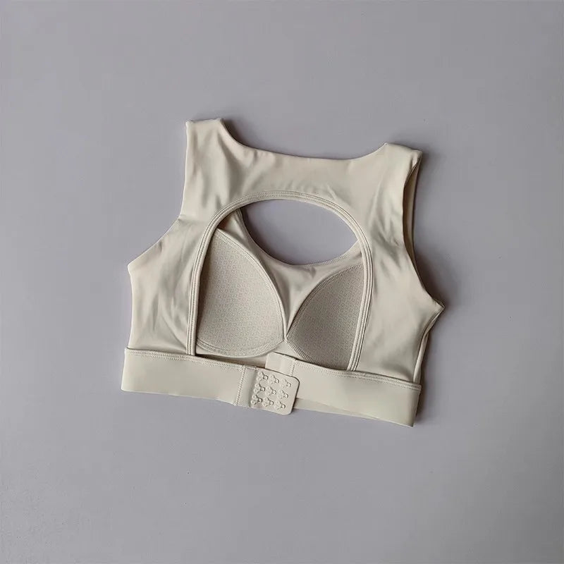 Women's U-Neck Back Hollow Integrated Shock-Absorbing Sports Bra Breathable Fitness Yoga Vest Underwear for Yoga And Fitness