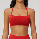 Backless Yoga Bra Woman Gym Tops Sports Bra Strap Cross Back Womens Underwear Adjustable Shoulder Strap Inner Padded Yoga Vest
