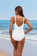 S - XXL Twist Front V Neck Female Swimwear One Piece Swimsuit Women Slim Monokini Backless Bathing Suit Swim Beachwear Bodysuit