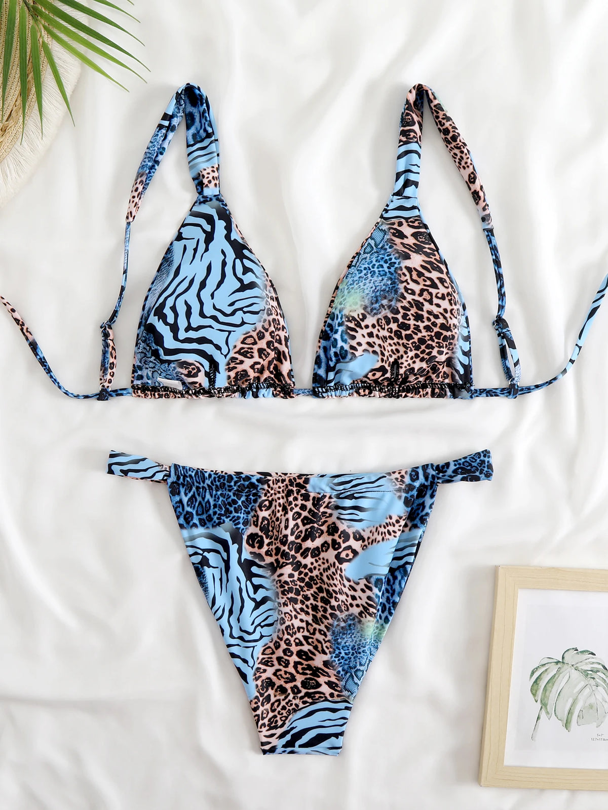 2025 Brazilian Thong Bikinis Strappy Swimsuit Women Sexy Printed Swimwear Female Bathers Swimming Bathing Swimming Swim Suit