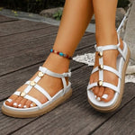 Women Summer Sandals CasualStraps Sole Lightweight Elastic Back Strap Girls Sandals
