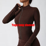 Yoga Shirts For Women Zipper Long Sleeve Fitness Jacket Running Gym Clothes Workout Dry Fit Breathable High Elastic Sports Top