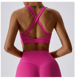 Crossed Shoulder Strap Yoga Bra Chest Pad Running Sports Bra Gym Top Women Stretch Pull Up Underwear Women Vest Fitness Tank Top