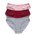 3Pcs/Set Cotton Panties Women Lace Trim Briefs Female Underpants Solid Color Soft Underwear Sexy Lingerie Intimates M-XL