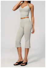 Summer New Yoga Clothing Women Solid V Neck Slim Sports Tank Top Athletic Wear High Waist Butt Lift Mid Pants Gym Fitness Suits