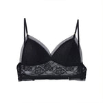 Sexy Lace Bra for Women Deep U Backless Bralette Triangular Soft Seamless Underwear Women Low Back Transparent Bras Tank Tops