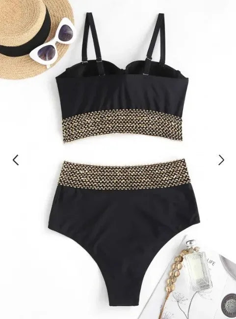 Push Up High Waist Bikini Sets Sexy Black Brazilian Biquini Swimsuit Two Pieces Swimwear Women 2024 Bathing Suits Beachwear