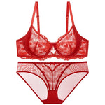 Sheer Lace Teddy Lingerie Set Panty Sexy Bra & Panty Set Ultra Thin Comfortable Summer Wear S-3XL BC Sexy Gift Sexy Tushy MOYISU