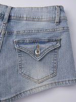 Women's Mini Jean Shorts with Pockets Low Rise Stretchy Denim Shorts Summer Sexy Casual Stylish Slim Fit Hot Short Pants