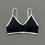 Contrastline Bra Women Backless Knitted Sports Bra Solid Color Gym Fitness Top With Chest Cushion Sexy Suspender Yoga Sports Bra