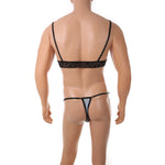 European and American men's sexy lace bra and panties temptation suit transvestite suit
