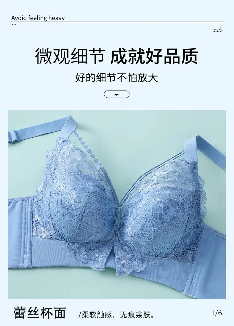 Coverage Lace Bras Plus Size Push Up Bra Sexy Lingerie Women FullWireless Brassiere C D E Cup Push Up Bras for women Bra 52CDE