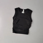 Women's Summer Nude I-Shaped Yoga Sports Vest Slimming Quick Dry Pleated Top for Fitness And Sports Activity