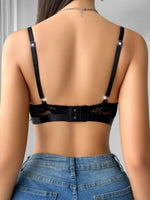 1pcs Red Sheer Floral Lace Wire-Free No Pad Bra Underwear Adjustable Strap Unlined Brassiere Sexy Lingerie Elegant Women's Bras
