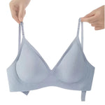 Plunge Non-wire Triangle Cup Bra Women's Invisibale Underwear Letter Straps Ribbed Bralette Sexy Lingerie Sleep Intimates S-XL