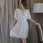 Sexy Nightgowns Women's Silk Lace Clothes for Sleepwear Pajamas Nightwear Hot Romantic New Woman Summer Sleep Offer Top Dress