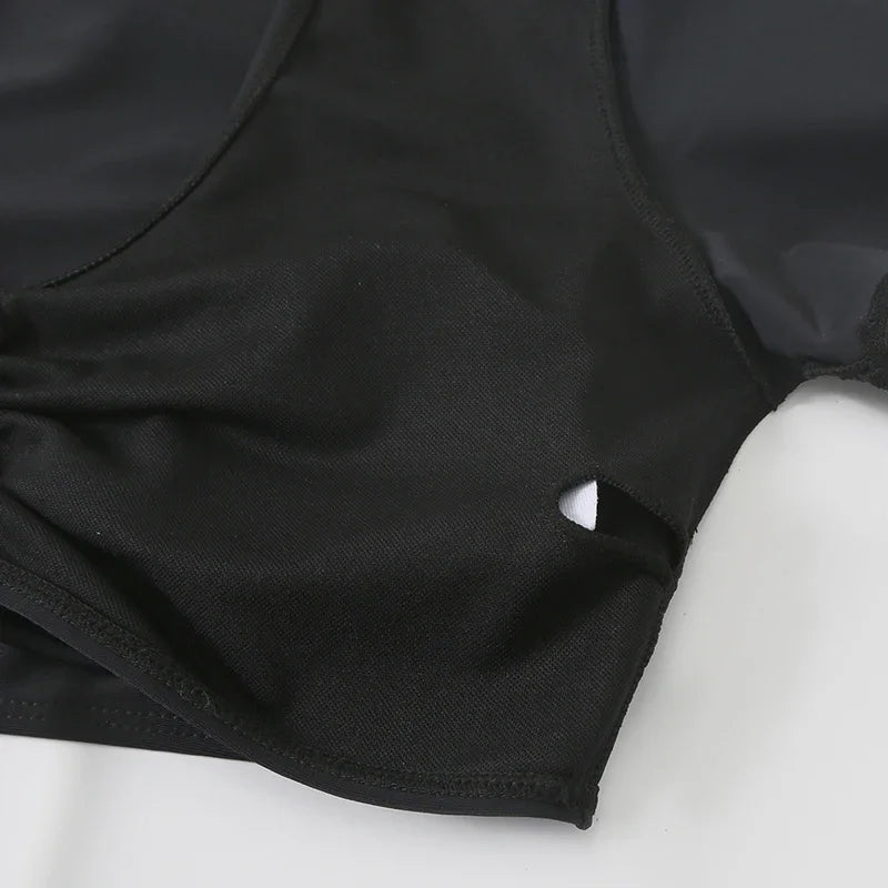 Black Drawstring Swimwear Bikinis Sets Mujer 2026 Crop Top Shorts Bottom Swimsuit Women Sexy Bathing Suit Beachwear Bikini Swim