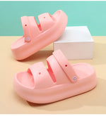 Women Summer Platform Sandals Thick Sole Home Street Slippers Soft EVA Girls Student Daily Walking Shoes 2 Way Wear Sandalias