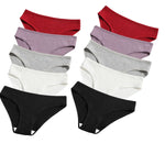 10Pcs/Set Women Cotton Briefs Breathable Panties Low Waist Briefs Sports Solid Soft Skin-Friendly Underwear Daily Wear S-XXL