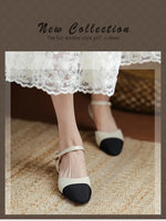 New 2025 Summer Women's Sandals Elegant Medium Heel Toe Mules Comfortable Office Women's Shoes Buckle Heels Dress Shoes