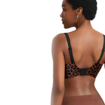 Women's Wire-Free Seamless Leopard Print Bra Soft Support Full Cup Thin Mold Bra Beautiful and Breathable Supportive Plus Up Bra