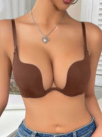 fashionable sexy push-up bra U-shaped multi-wear bralette with invisible backless underwear underwire padded Lingerie