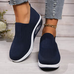 Breathable Knit Wedges Sneakers Woman Spring Autumn Slip On Platform Sport Sneakers Woman Plus Size Thick Sole Walking Shoes
