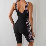 2025 New Women's Sports Monokini Swimwear Sexy Tie-dye Print Patchwork One Piece Swimsuit Beach Vacation Competitive Swimsuit