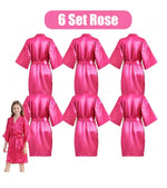6-15Pcs Multicolors Spa Robes for Girls Spa Birthday Kimono for Girls Soft Silk Satin Slumber Sleepover Pyjama Party Supplies