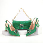 Doershow hot selling Shoes and Bags To Match Set Italy Party Pumps Italian Matching Shoe and Bag Set for Party! 1-10