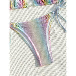 Colorful Snake Skin Halter Strappy Bikini Female Swimsuit Women Swimwear Two-pieces Bikini set Bather Bathing Suit Swim V5822