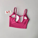 Women's yoga sports bra, small camisole vest integrated fixed gathering sports and fitness bra