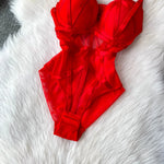 MOYISU Sexy Western Style Bodysuit for Women Sheer Net Halter Push Up Pads Summer Lingerie Figure Control See Through Hot Sale