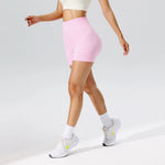 Women Pink Yoga Shorts Sportswear Woman Gym High Waist Sports Shorts Fitness Running Activewear Tummy Control Workout Leggings