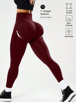 High-waisted seamless yoga leggings for women, fitness yoga pants with four-way stretch fabric, abdominal shaping, suitable for