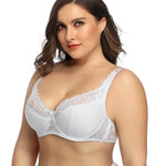Plain Lace Bra for Woman Plus Size Bra with Wire no Foam Full Cup Lingerie 34E 36E 38D 38E 40D 40E 42D 42E 44E 46E 48E-6003