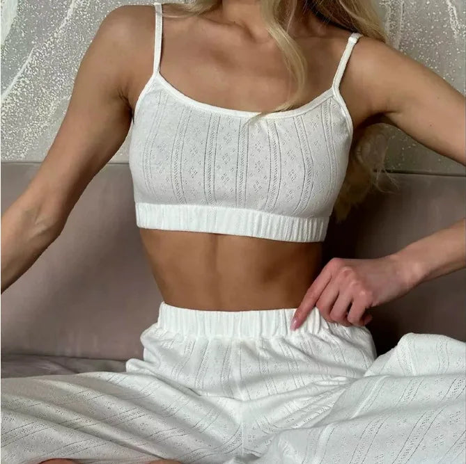 Women's Sleepwear Suspender Pants Comfort Pajama Pants Set Cotton Women's Pajamas LoungewearPjamas for Women Pajama