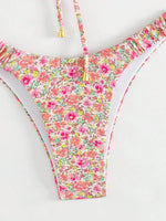 New Sexy Floral Print Push Up Bikini 2024 Women Swimwear Female Swimsuit Two Pieces Thong Bikini Set Bather Bathing Suit Beach