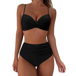 Push Up Bikini Leopard Swimsuit Women Sexy Solid Swimwear Female Floral Bathing Suit Ruched Beachwear XL High Waist Bikini 2026