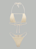 4 Pieces Triangle Halter String Bikini 2026 Tops & Skirt Swimwear Female Sexy Swimsuit Women Bathers Bathing Swimming Swim Suit