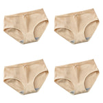 4Pcs/Set Women Cotton Panties Low Waist Briefs Breathable Comfort Underwear Sexy Lingerie Solid Color Underpants Intimates M-XL