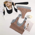 Women Push Up Bra And Panties Set Sports Wire Free Brassiere Seamless Underwear High Rise Briefs Female Sexy Lingerie Set