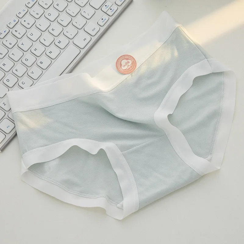 1 Pack 7A Antibacterial Mid-Rise Fit Panties Sexy Lingerie Breathable All-Day Comfortable Briefs Solid Color M-XL Intimates