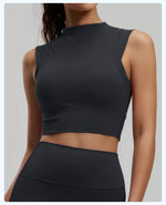 Women's Yoga Tank Top Highly Stretchy, Slightly High-Neck Sports Bra with Built-In Cups Lifts and Shapes The Bust Sexy Fitness
